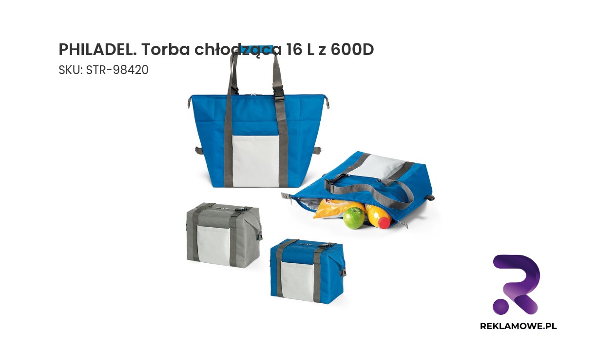 Torba chłodząca PHILADEL o pojemności 16 litrów wykonana z materiału 600D