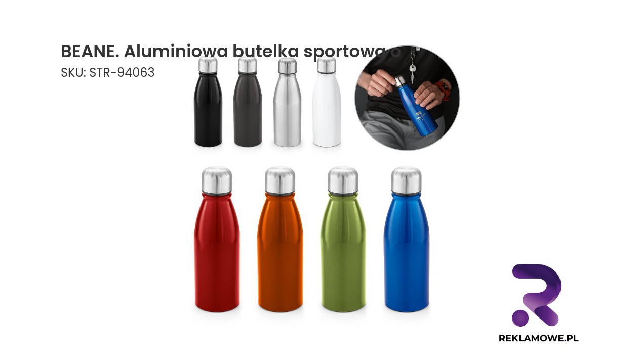 BEANE. Aluminiowa butelka sportowa o pojemności 500 ml BEANE aluminiowa butelka sportowa o