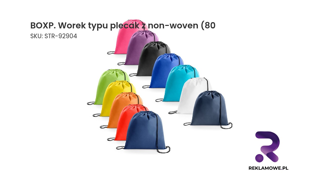 BOXP worek typu plecak z materiału non-woven 80 g - praktyczny plecak reklamowy