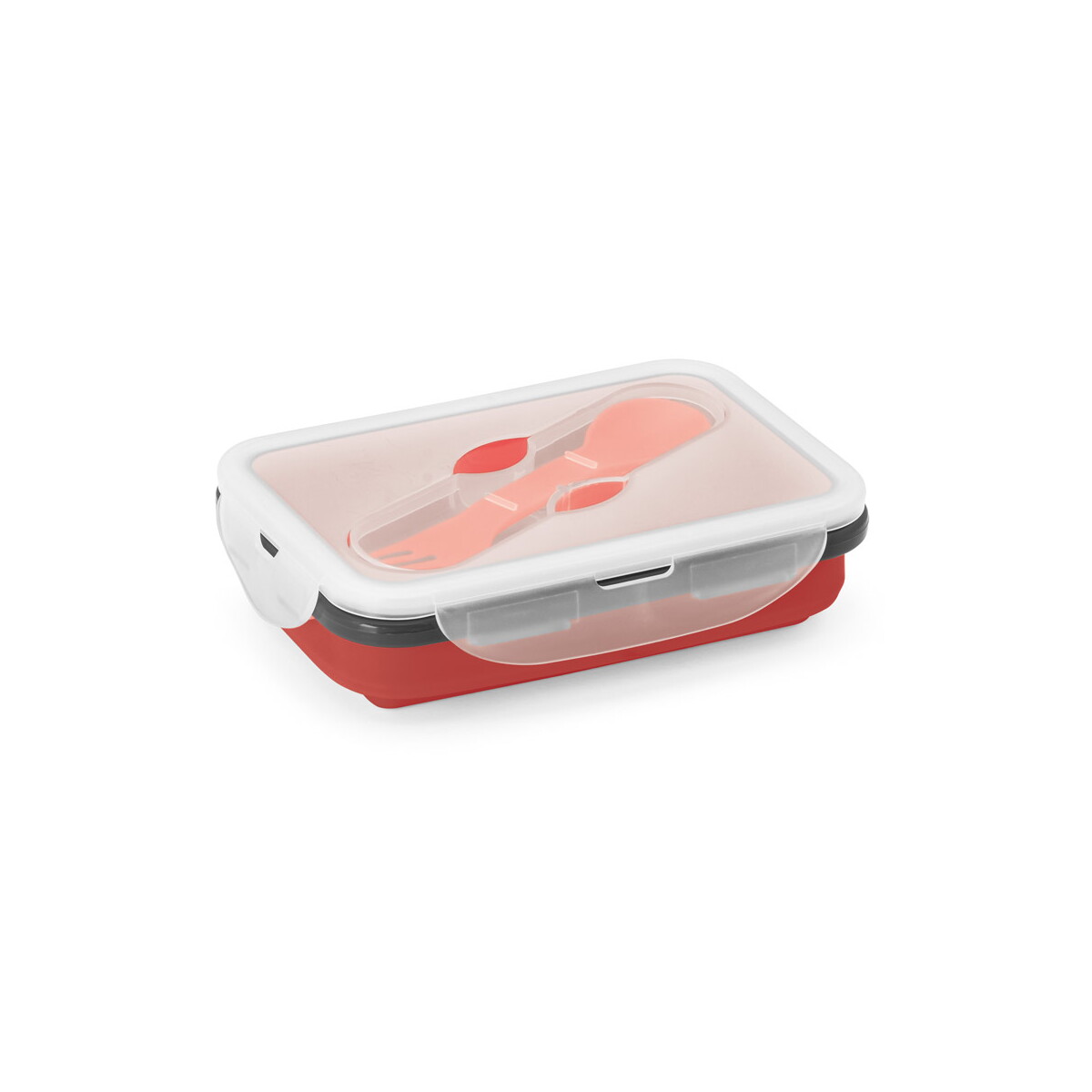 SAFFRON. Lunch Box. Wysuwane hermetyczne pudełko wykonane z silikonu i PP 640 mL 93847_set