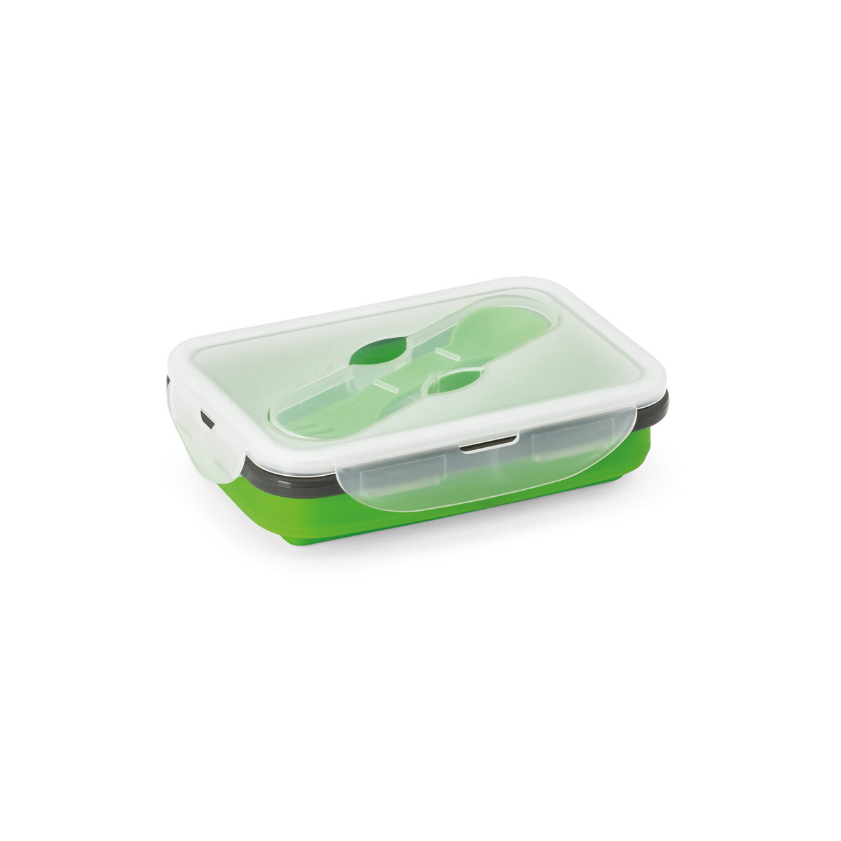 SAFFRON. Lunch Box. Wysuwane hermetyczne pudełko wykonane z silikonu i PP 640 mL 93847_set